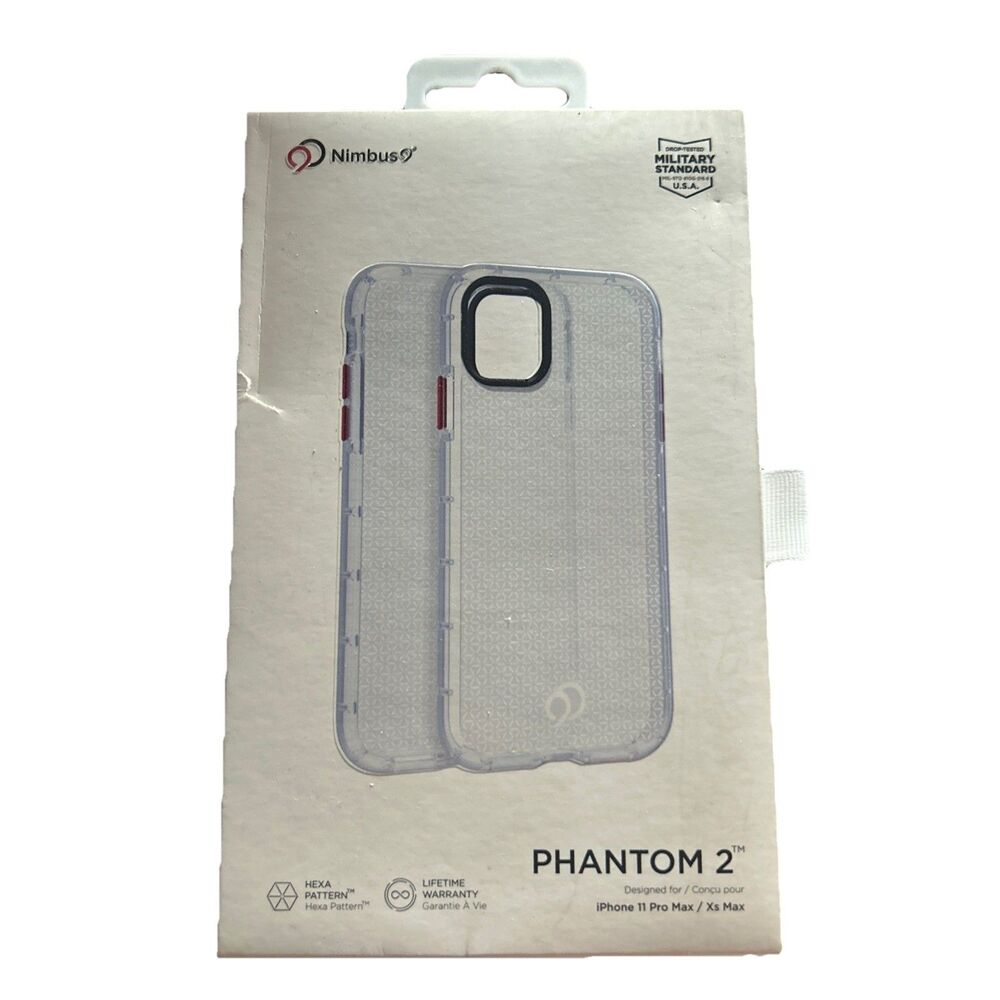 Nimbus9 Phantom 2 Case for Apple iPhone 11 Pro/X/Xs 5.8" - Clear w/ Red Buttons